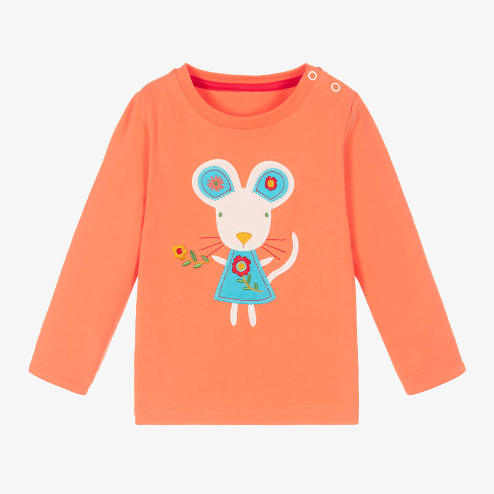 Blade & Rose-Girls Orange Mouse Cotton Top | Childrensalon Outlet