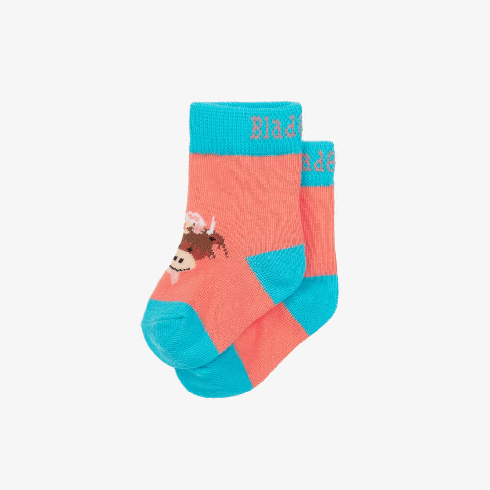 Blade & Rose-Girls Pink Bonnie Highland Cow Socks | Childrensalon Outlet