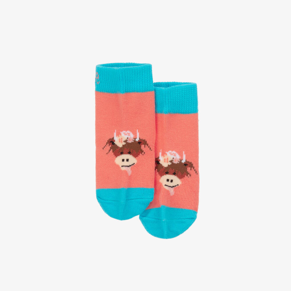 Blade & Rose-Girls Pink Bonnie Highland Cow Socks | Childrensalon Outlet