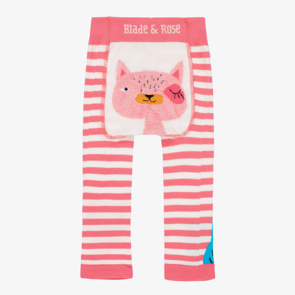 Blade & Rose-Girls Pink Cat Knit Leggings | Childrensalon Outlet
