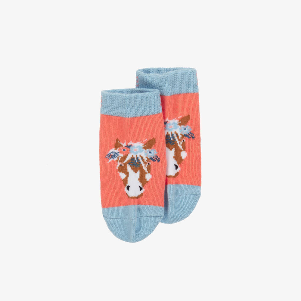 Blade & Rose-Girls Pink Cotton Horse Socks | Childrensalon Outlet