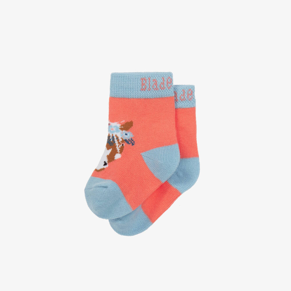 Blade & Rose-Girls Pink Cotton Horse Socks | Childrensalon Outlet