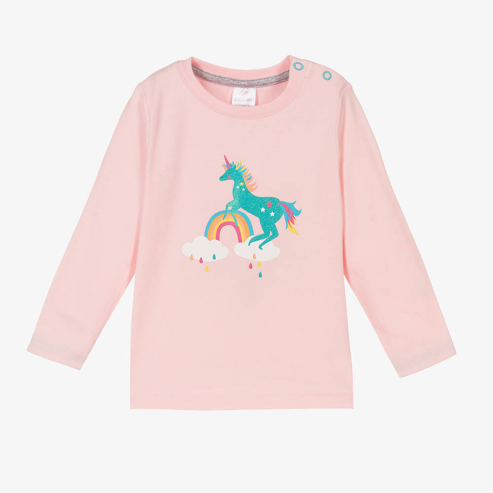 Blade & Rose-Girls Pink Cotton Sparkly Unicorn Top | Childrensalon Outlet