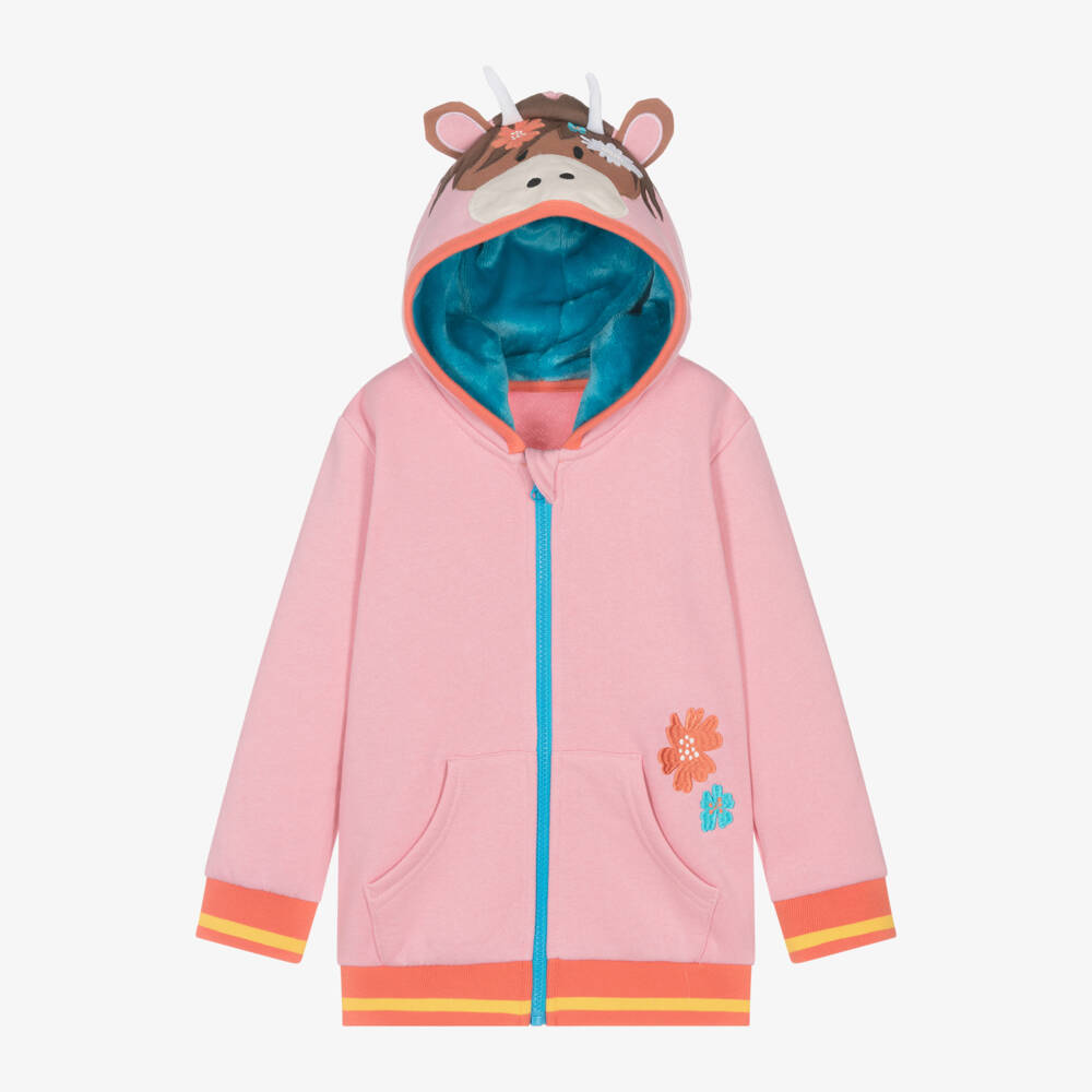 Blade & Rose-Girls Pink Cow Hoodie with Ears | Childrensalon Outlet