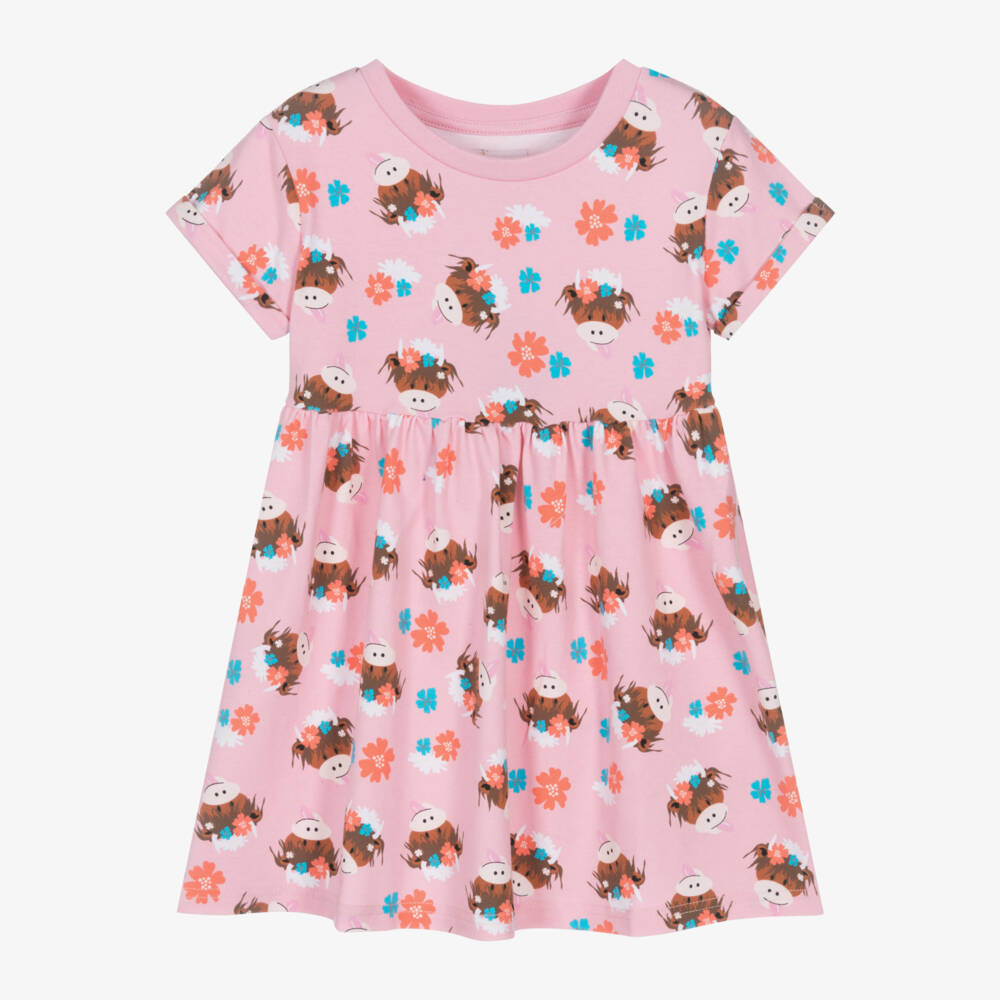 Blade & Rose-Girls Pink Highland Cow Dress | Childrensalon Outlet