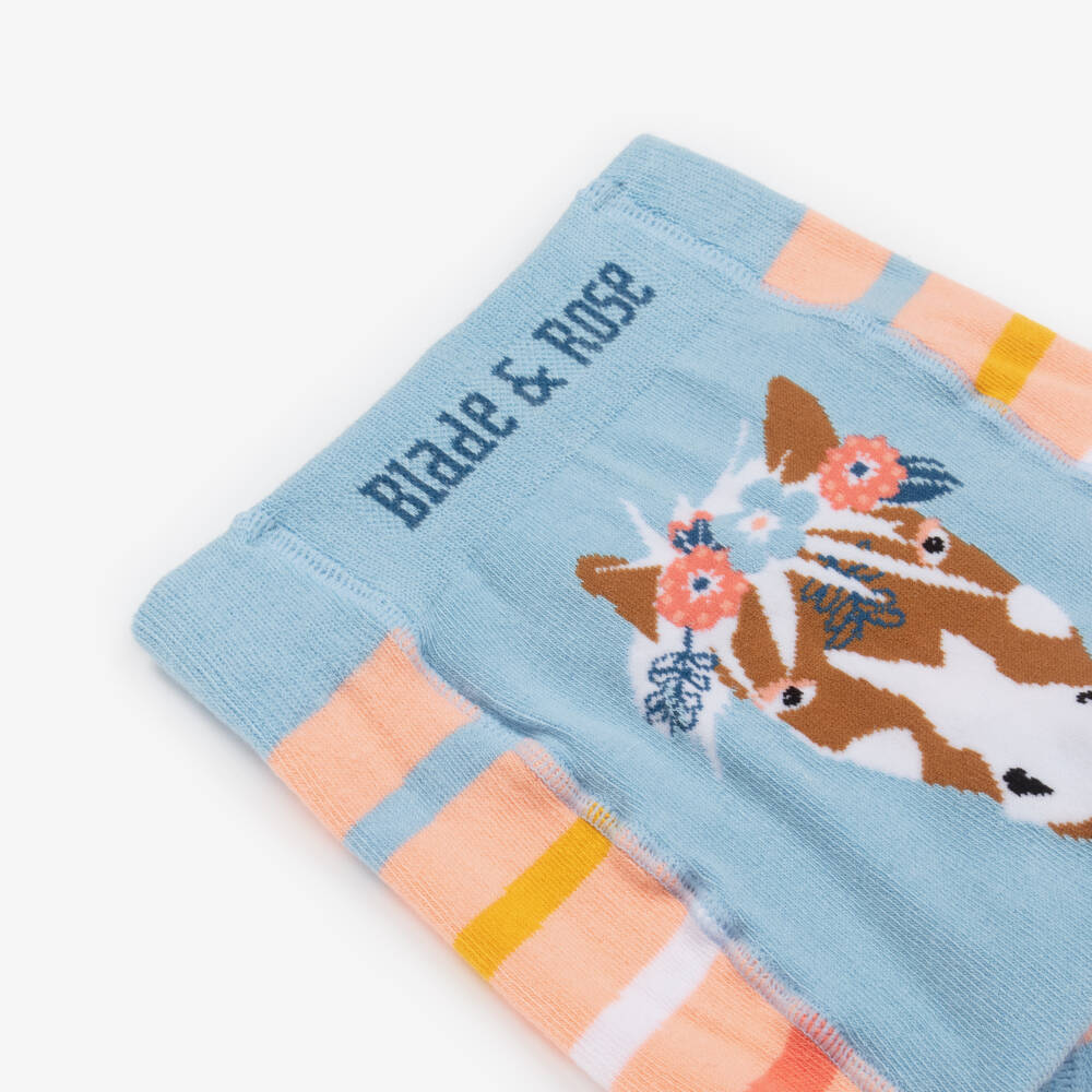 Blade & Rose-Girls Pink Horse Striped Leggings | Childrensalon Outlet