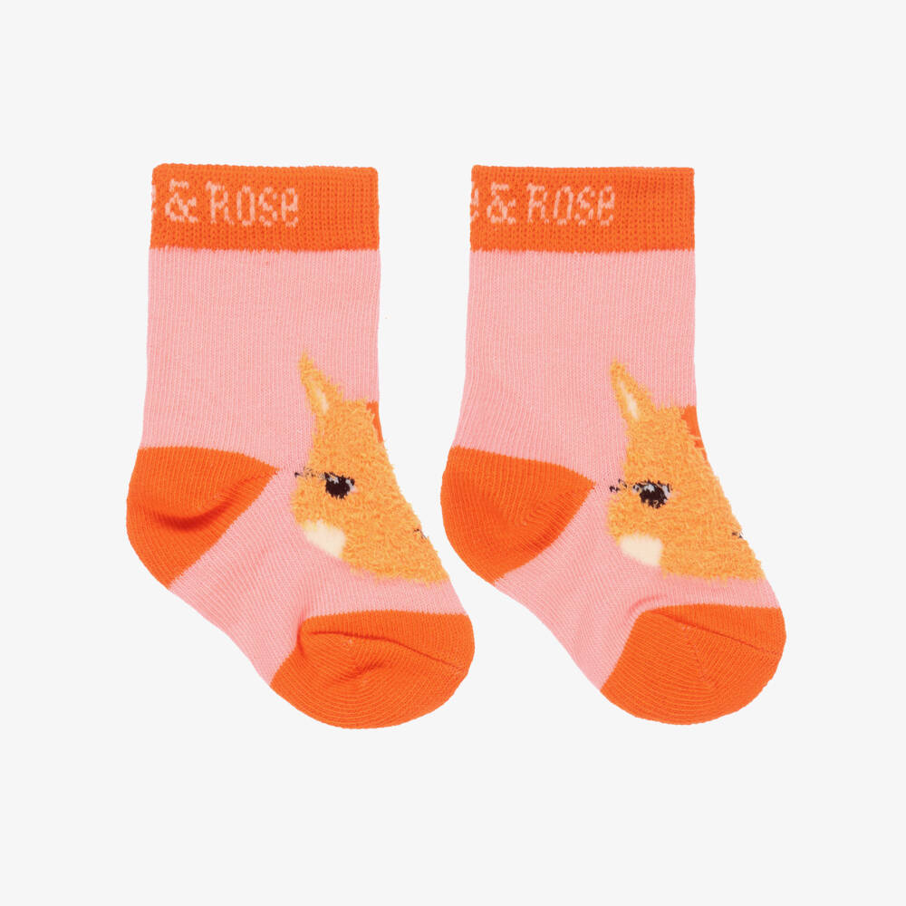 Blade & Rose-Girls Pink Squirrel Motif Socks | Childrensalon Outlet