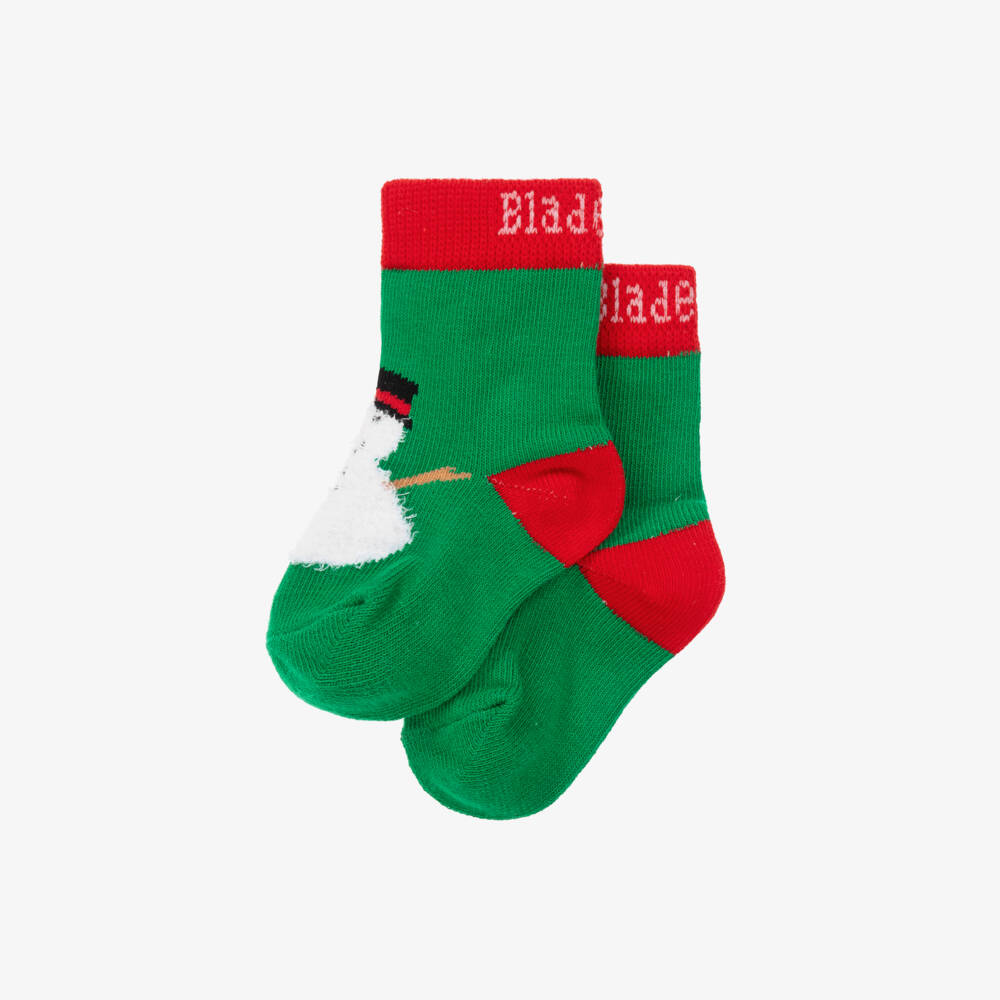 Blade & Rose-جوارب خضراء بديكور رجل الثلج للاحتفالات | Childrensalon Outlet