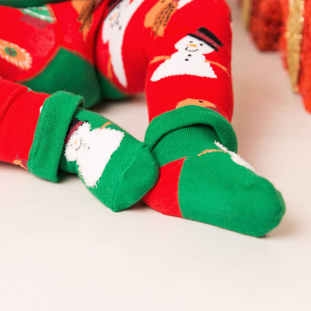 Blade & Rose-جوارب خضراء بديكور رجل الثلج للاحتفالات | Childrensalon Outlet