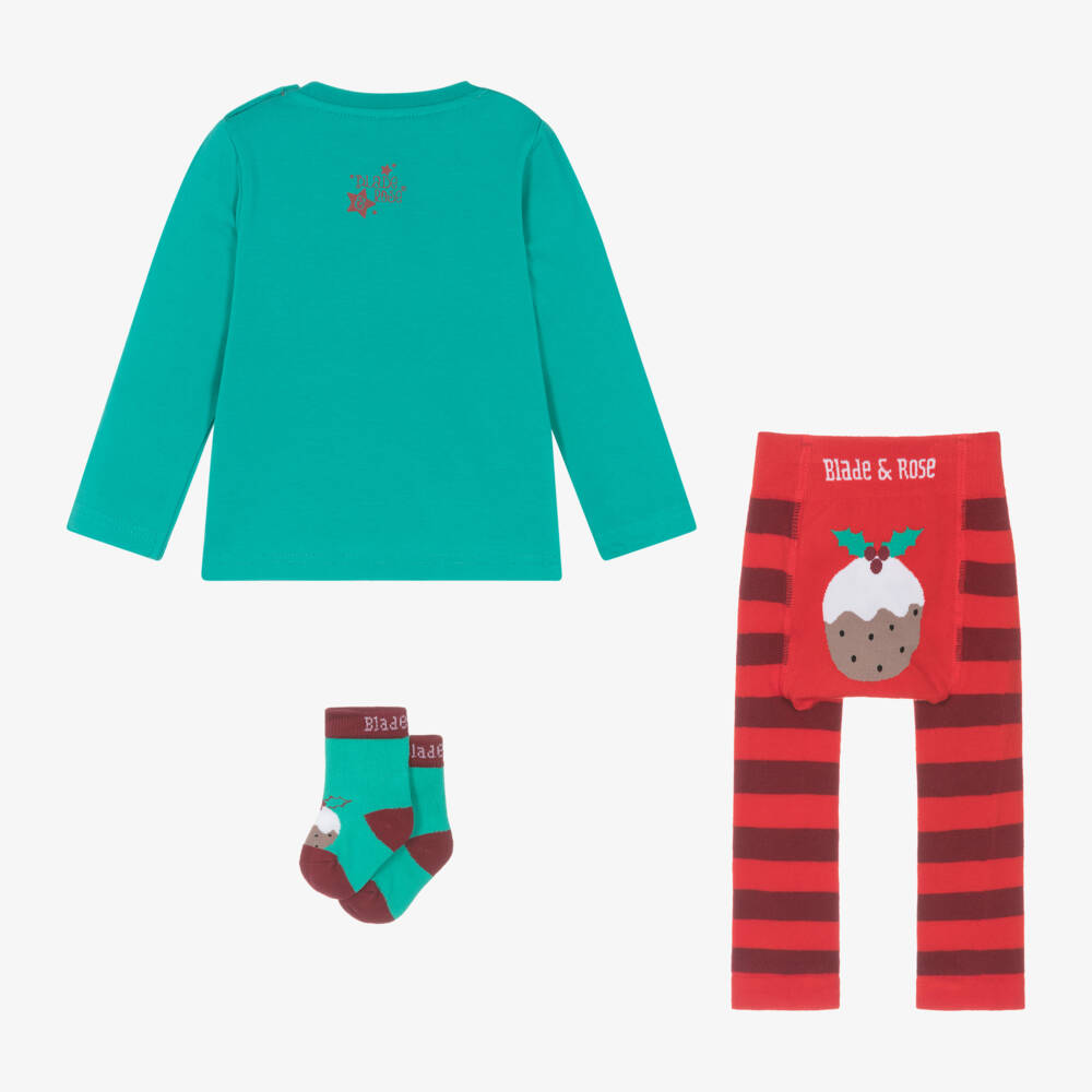 Blade & Rose-طقم احتفالي أخضر وأحمر للأطفال | Childrensalon Outlet