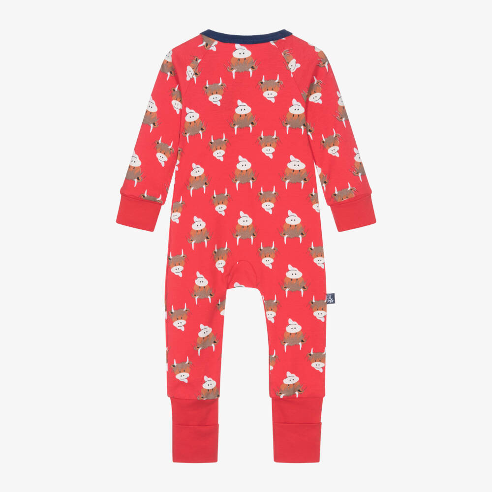 Blade & Rose-Red Cotton Highland Cow Playsuit | Childrensalon Outlet