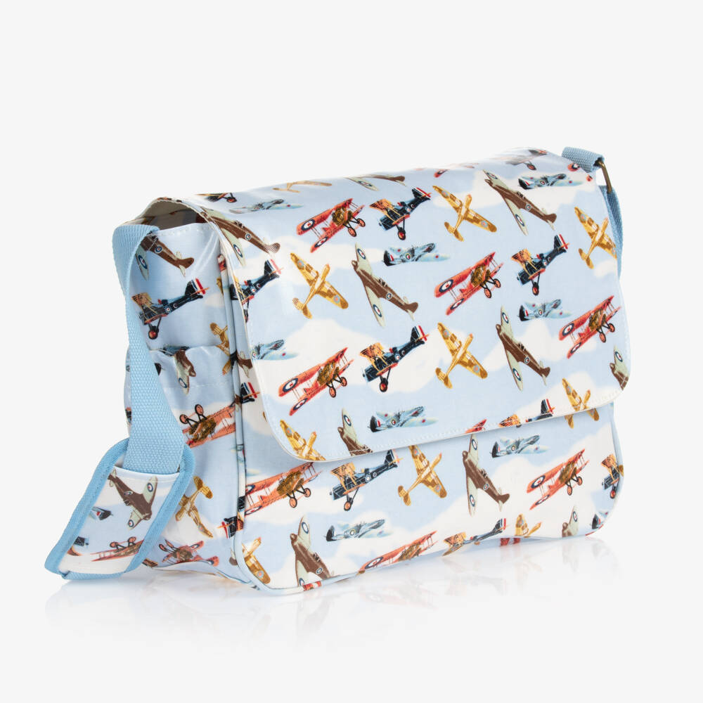 Powell Craft-Blue Aeroplane Baby Changing Bag (36cm) | Childrensalon Outlet