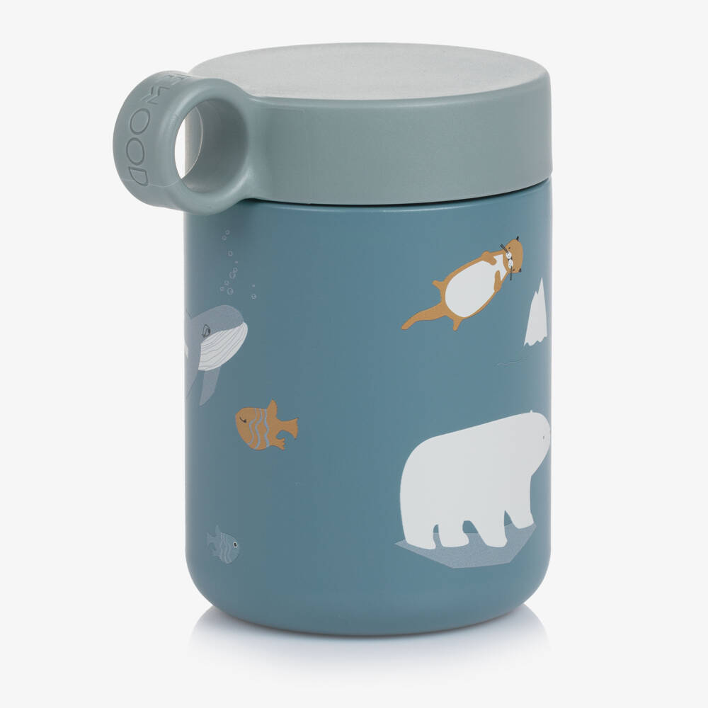 Liewood-Blue Arctic Animal Print Food Jar (11cm) | Childrensalon Outlet