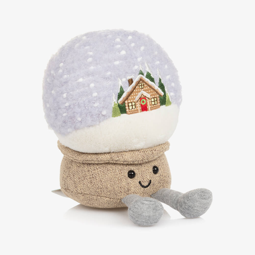 Jellycat-Blue & Brown Amuseables Snow Globe Soft Toy (15cm) | Childrensalon Outlet