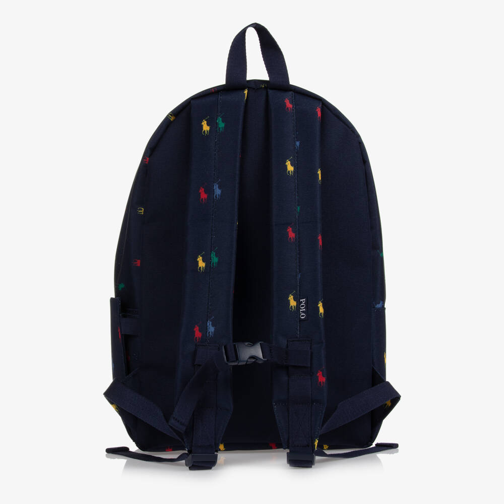 Ralph Lauren-Blue Canvas Pony Backpack (44cm) | Childrensalon Outlet