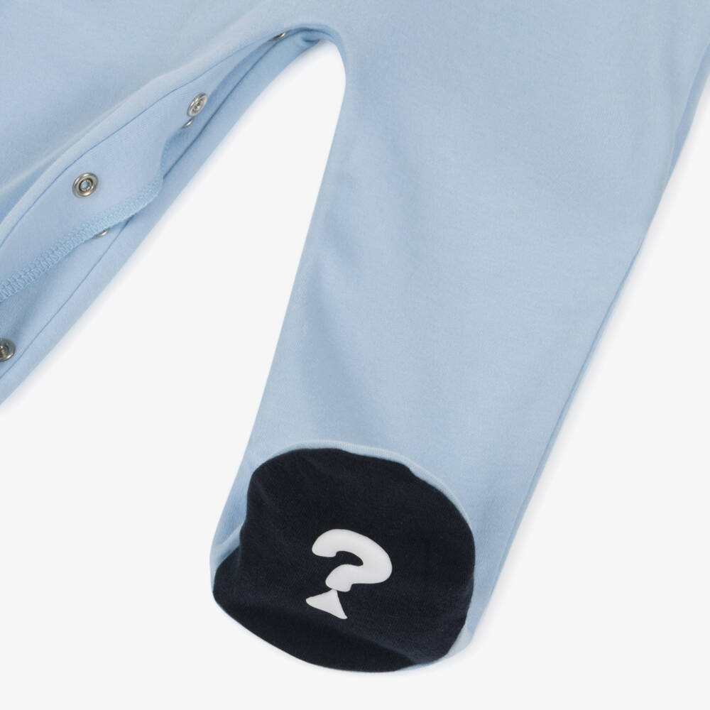 Guess-Blue Cotton Babygrow with Embroidered Triangle | Childrensalon Outlet