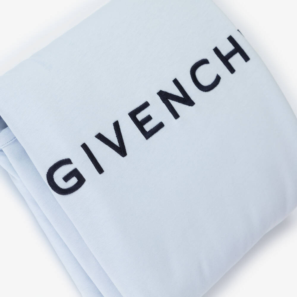 Givenchy-Blue Cotton Hat & Padded Blanket Set (78cm) | Childrensalon Outlet