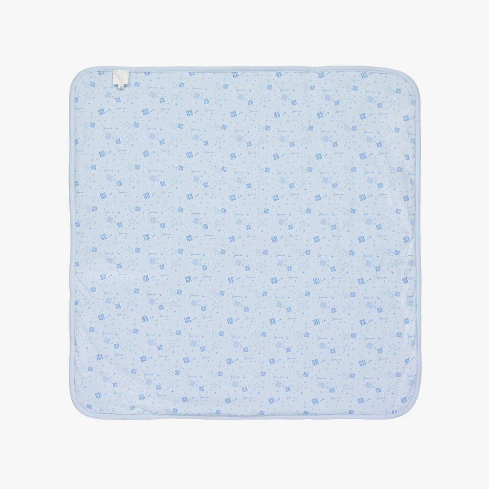 Givenchy-Blue Cotton Hat & Padded Blanket Set (78cm) | Childrensalon Outlet