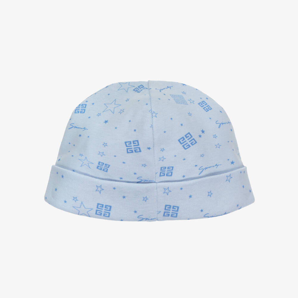 Givenchy-Blue Cotton Hat & Padded Blanket Set (78cm) | Childrensalon Outlet