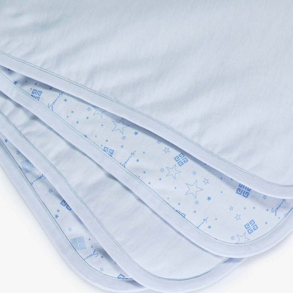 Givenchy-Blue Cotton Hat & Padded Blanket Set (78cm) | Childrensalon Outlet