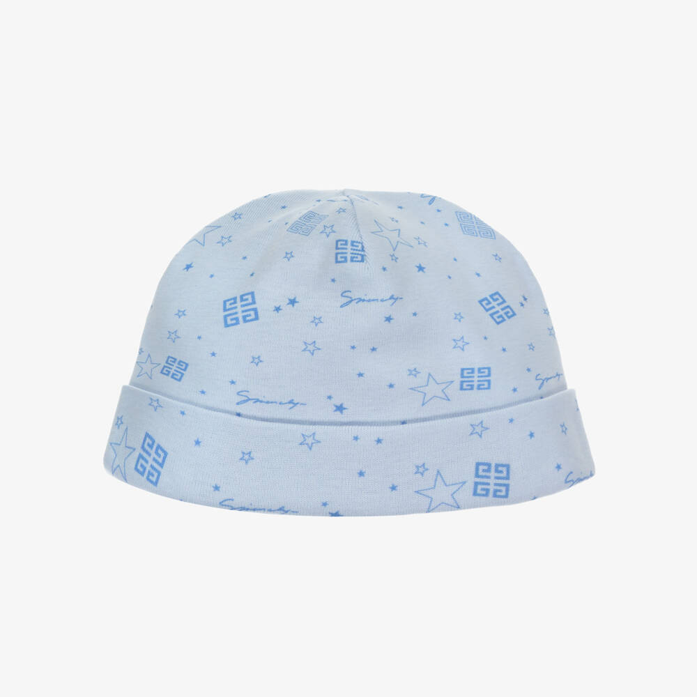Givenchy-Blue Cotton Hat & Padded Blanket Set (78cm) | Childrensalon Outlet