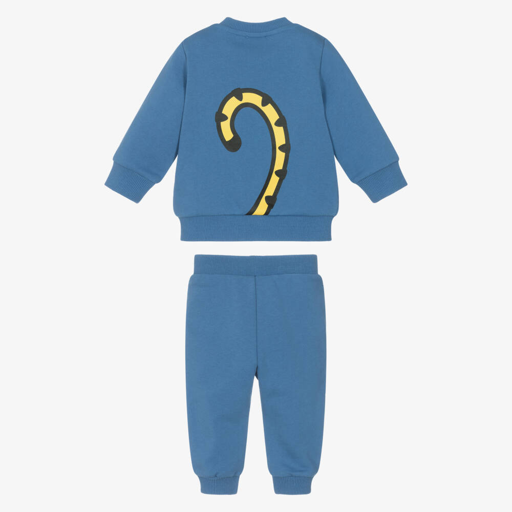 KENZO KIDS-Blue Cotton Jersey Kotora Tiger Tracksuit | Childrensalon Outlet
