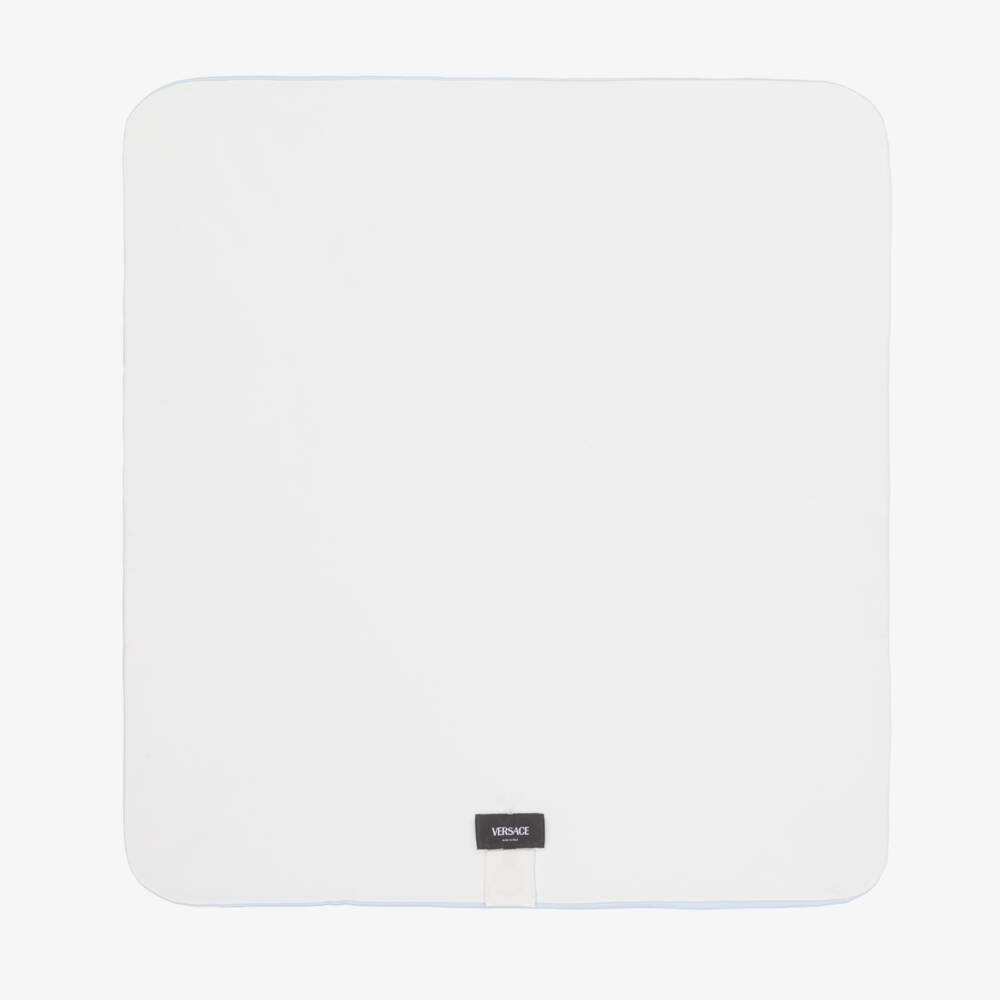 Versace-Blue Cotton Jersey Padded Blanket (70cm) | Childrensalon Outlet