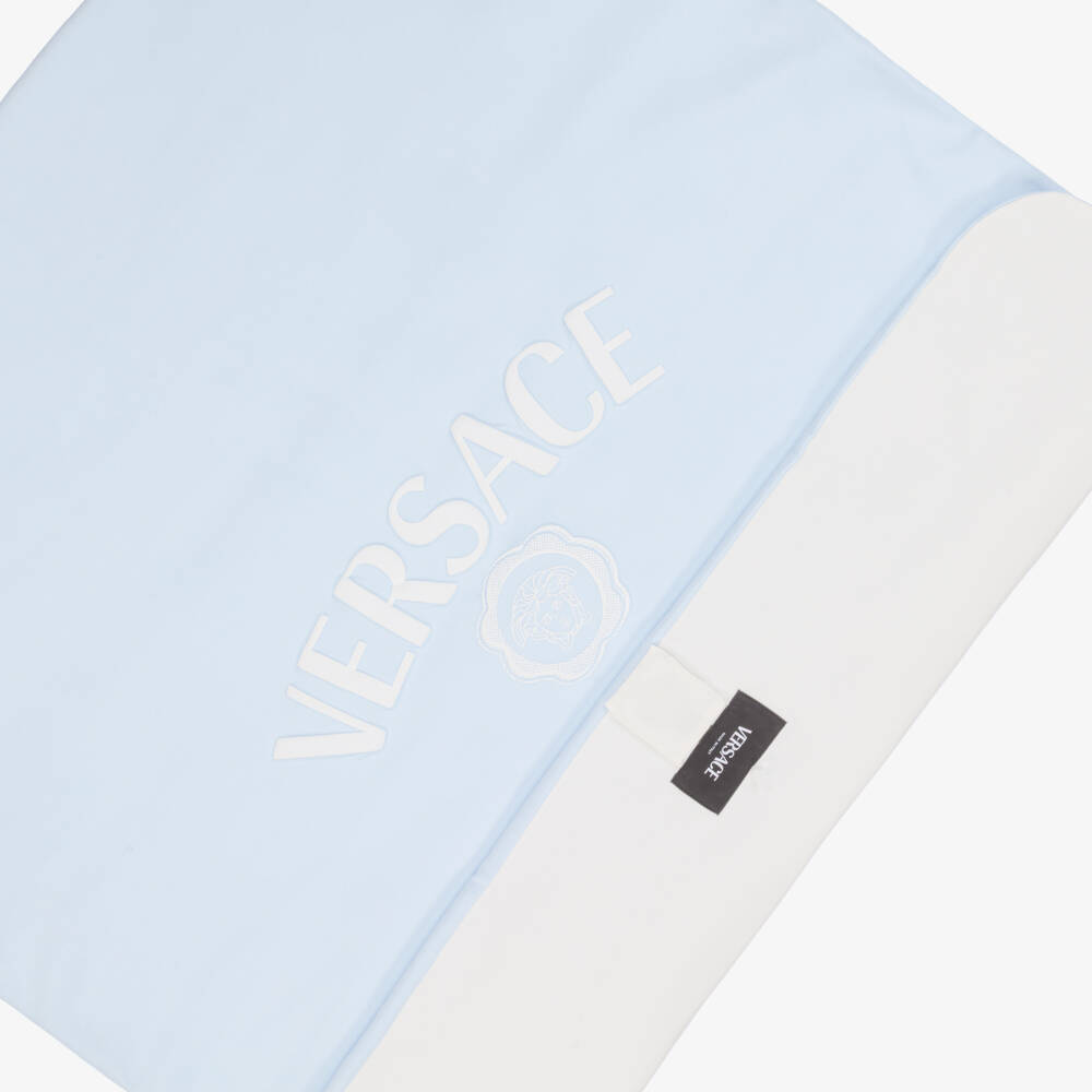 Versace-Blue Cotton Jersey Padded Blanket (70cm) | Childrensalon Outlet