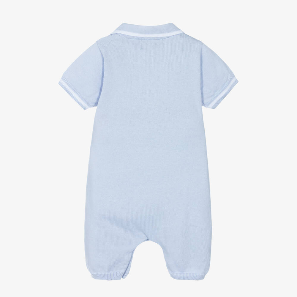 Caramelo Kids-Blue Cotton Knit Baby Shortie | Childrensalon Outlet