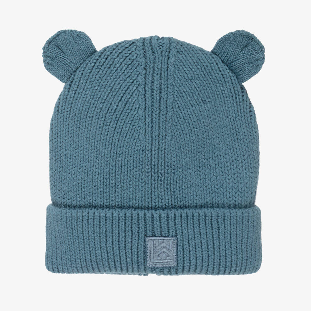 Liewood-Blue Cotton Knit Beanie Hat | Childrensalon Outlet