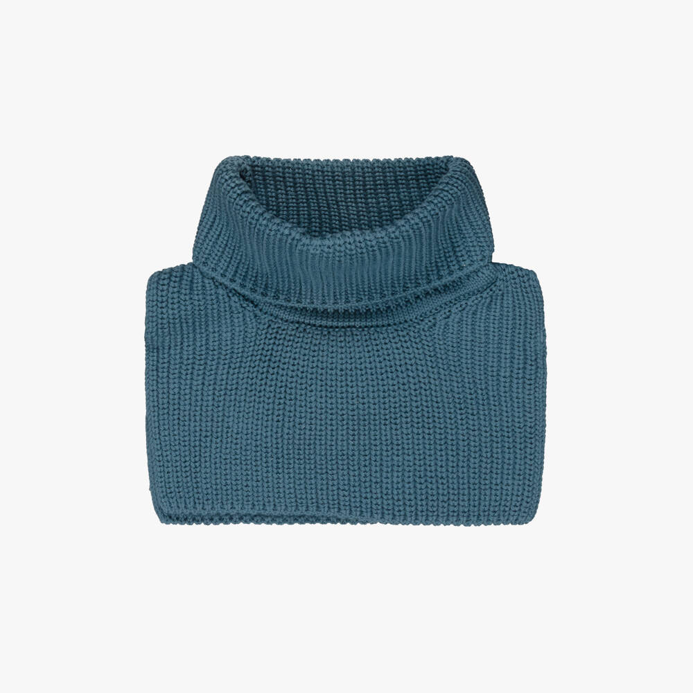 Liewood-Blue Cotton Knit Roll Neck Snood | Childrensalon Outlet