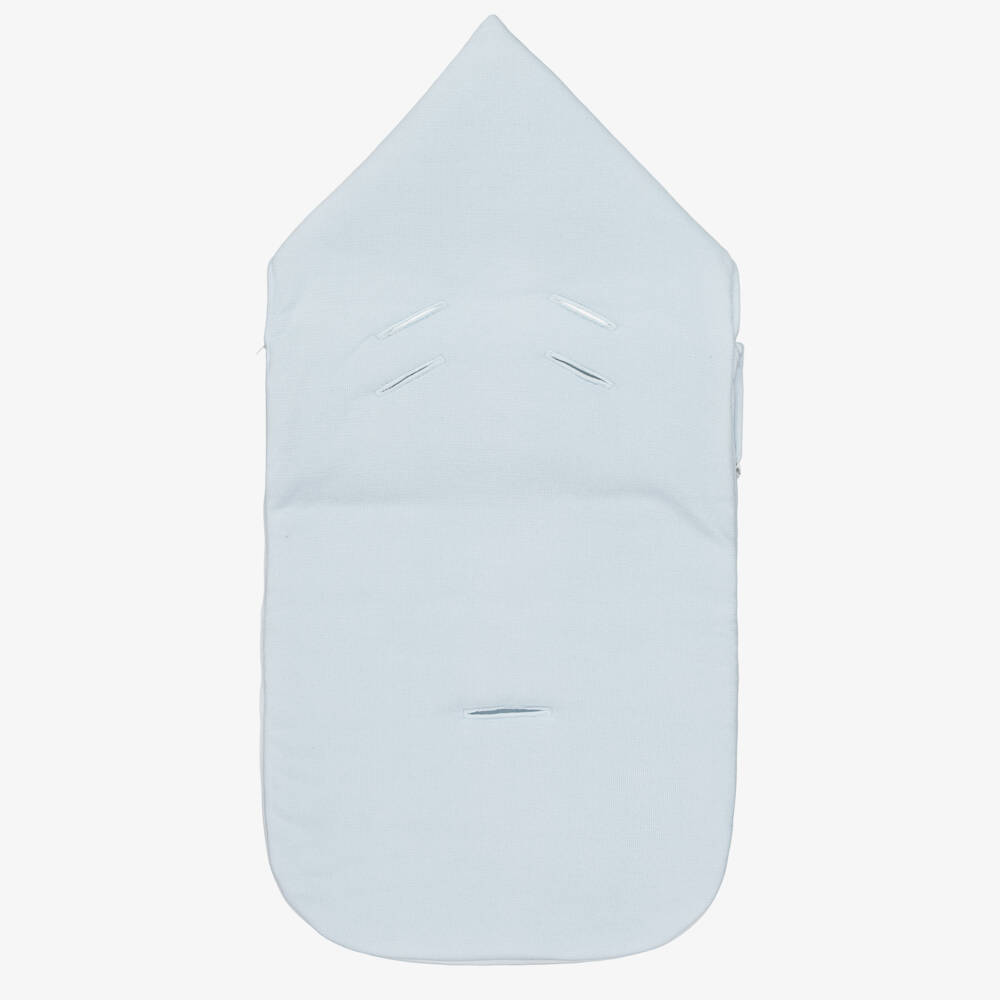 Babidu-Blue Cotton Padded Bunny Print Nest (80cm) | Childrensalon Outlet