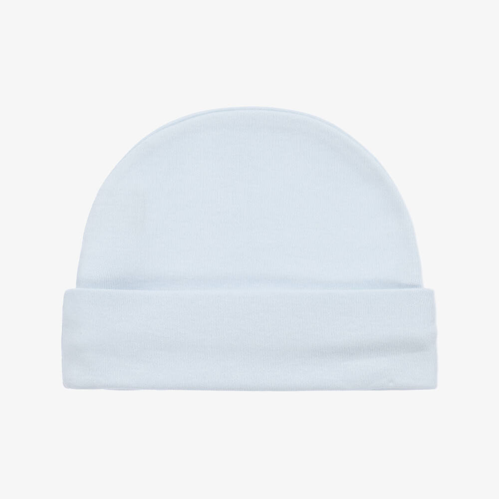 Minutus-Blue Cotton Skin To Skin Blanket & Hat Set | Childrensalon Outlet