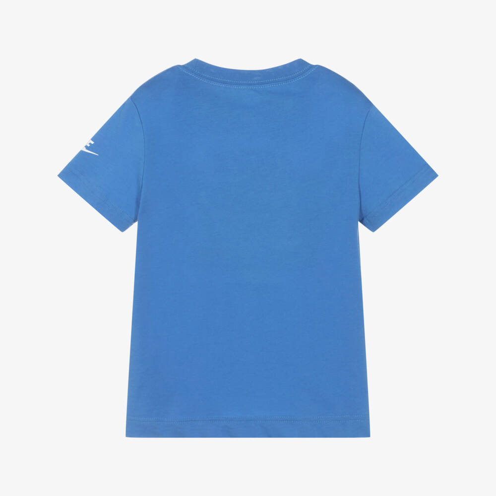 Nike-Blue Cotton Swoosh Logo T-Shirt | Childrensalon Outlet