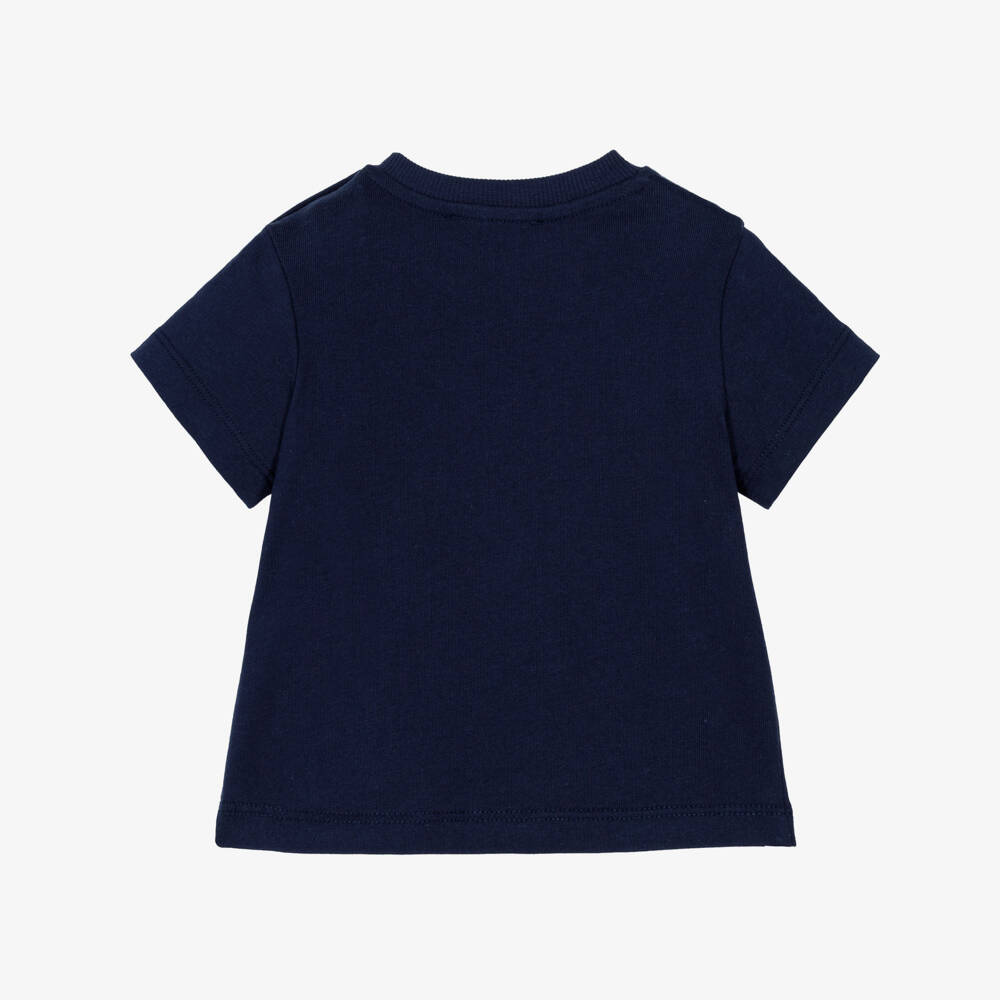 Moschino-Blue Cotton Teddy Bear Baby T-Shirt | Childrensalon Outlet