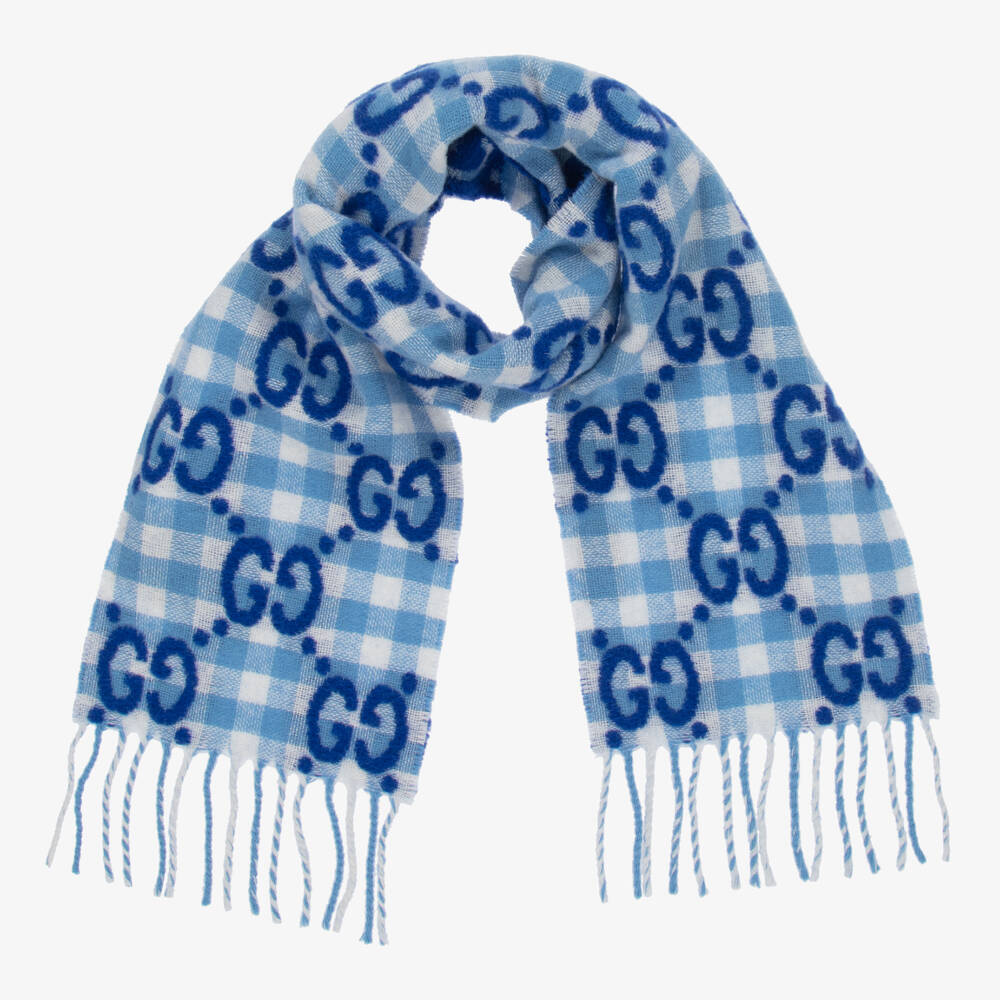 Gucci-Blue GG Logo Scarf (140cm) | Childrensalon Outlet