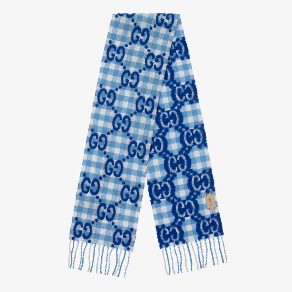 Gucci-Blue GG Logo Scarf (140cm) | Childrensalon Outlet
