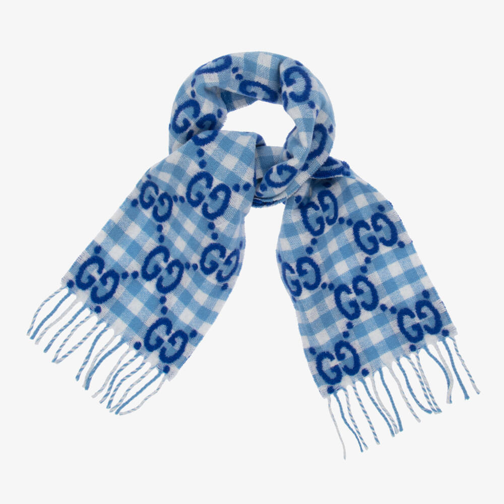 Gucci-Blue GG Logo Scarf (140cm) | Childrensalon Outlet
