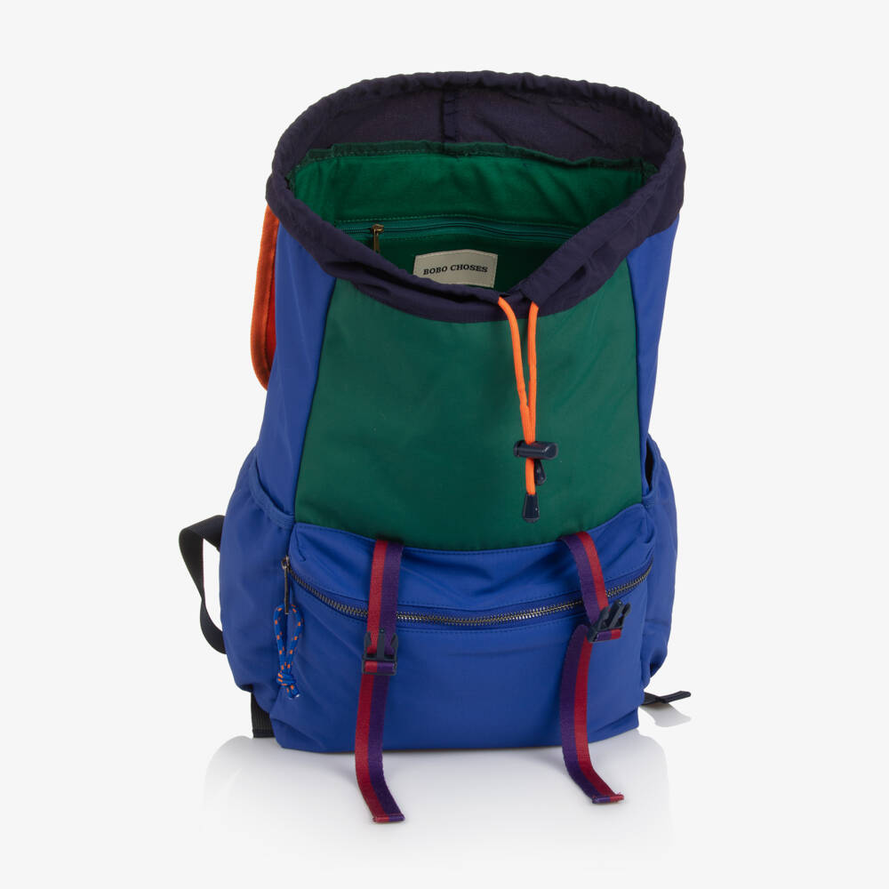 Bobo Choses-Blue & Green Colourblock Backpack (42cm) | Childrensalon Outlet