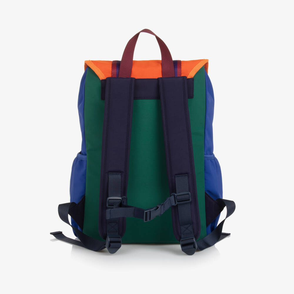 Bobo Choses-Blue & Green Colourblock Backpack (42cm) | Childrensalon Outlet