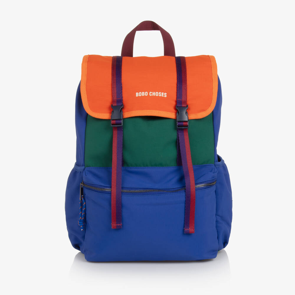 Bobo Choses-Blue & Green Colourblock Backpack (42cm) | Childrensalon Outlet