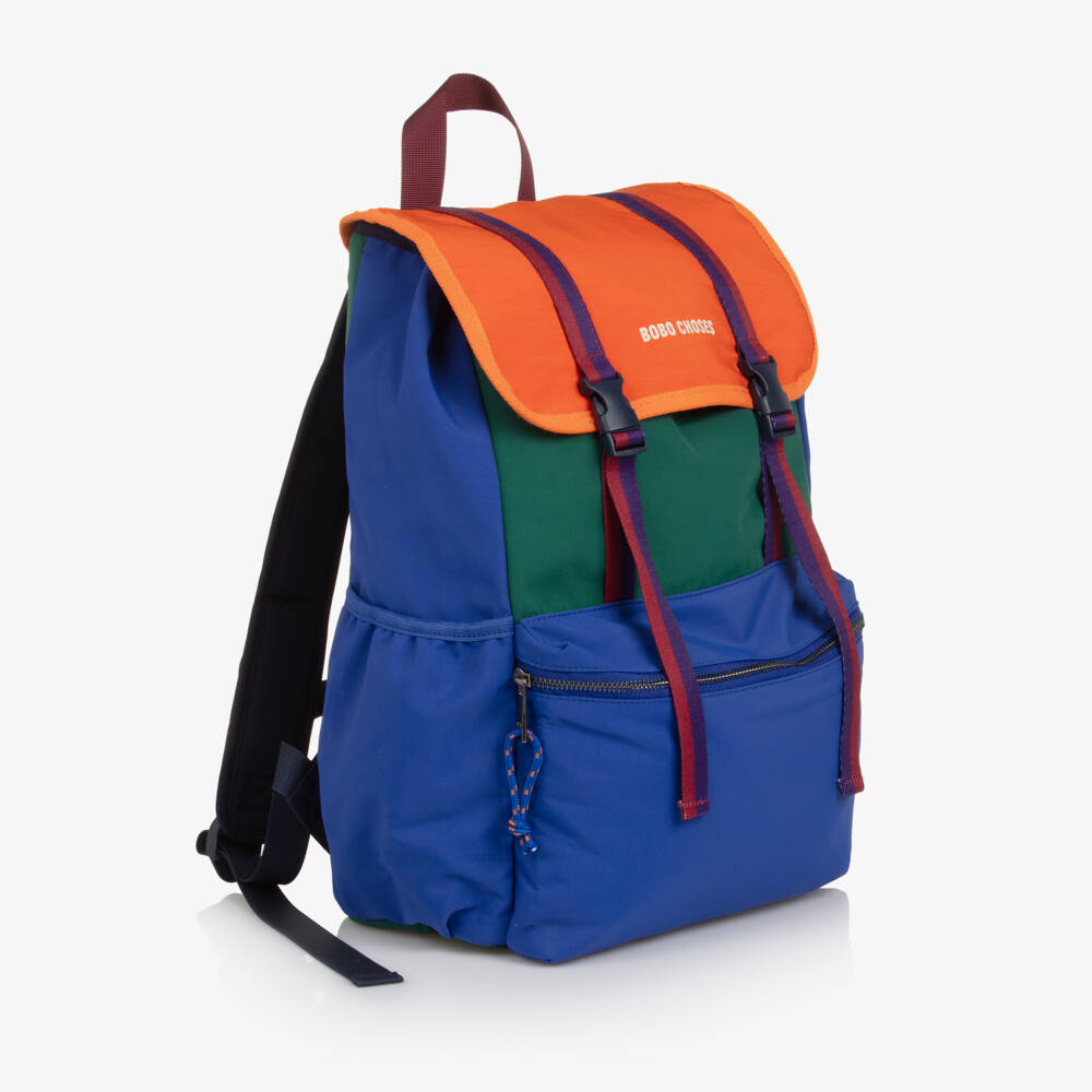 Bobo Choses-Blue & Green Colourblock Backpack (42cm) | Childrensalon Outlet