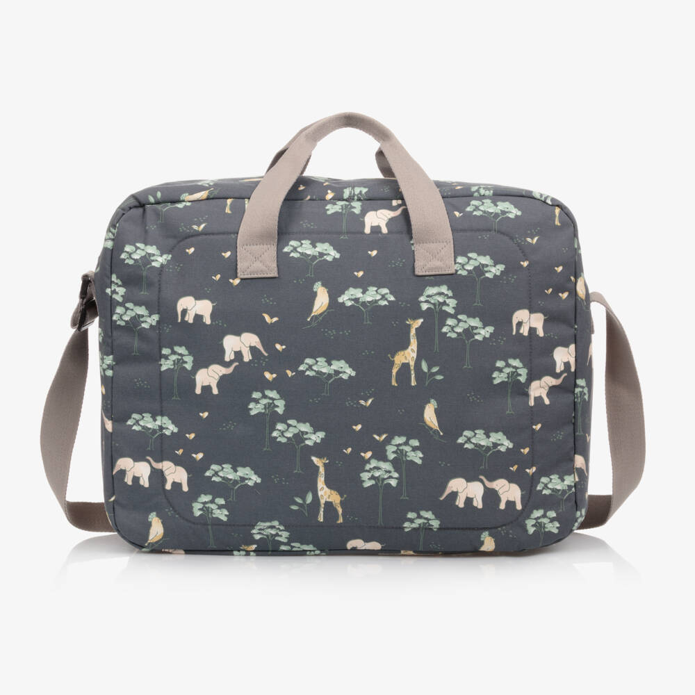 Pasito a Pasito Walking Mum-Blue & Grey Jungle Print Suitcase (49cm) | Childrensalon Outlet