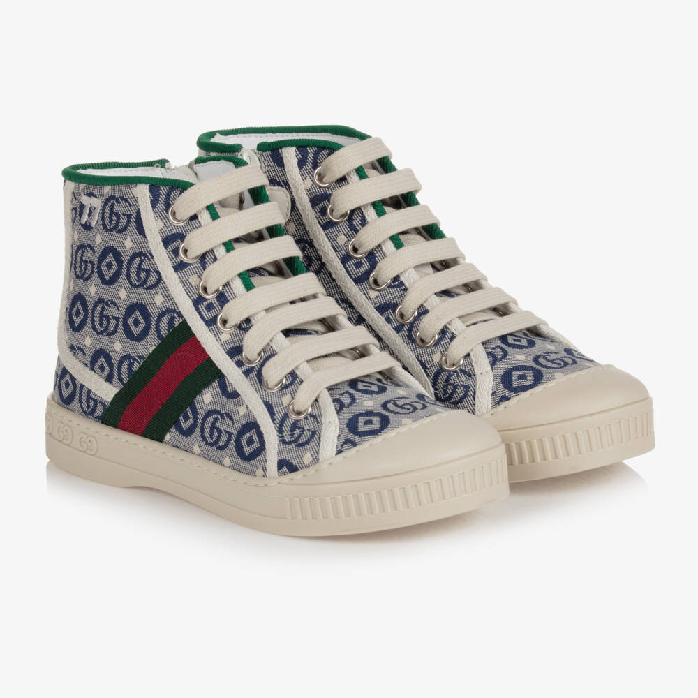 Gucci-Blue High-Top Trainers | Childrensalon Outlet