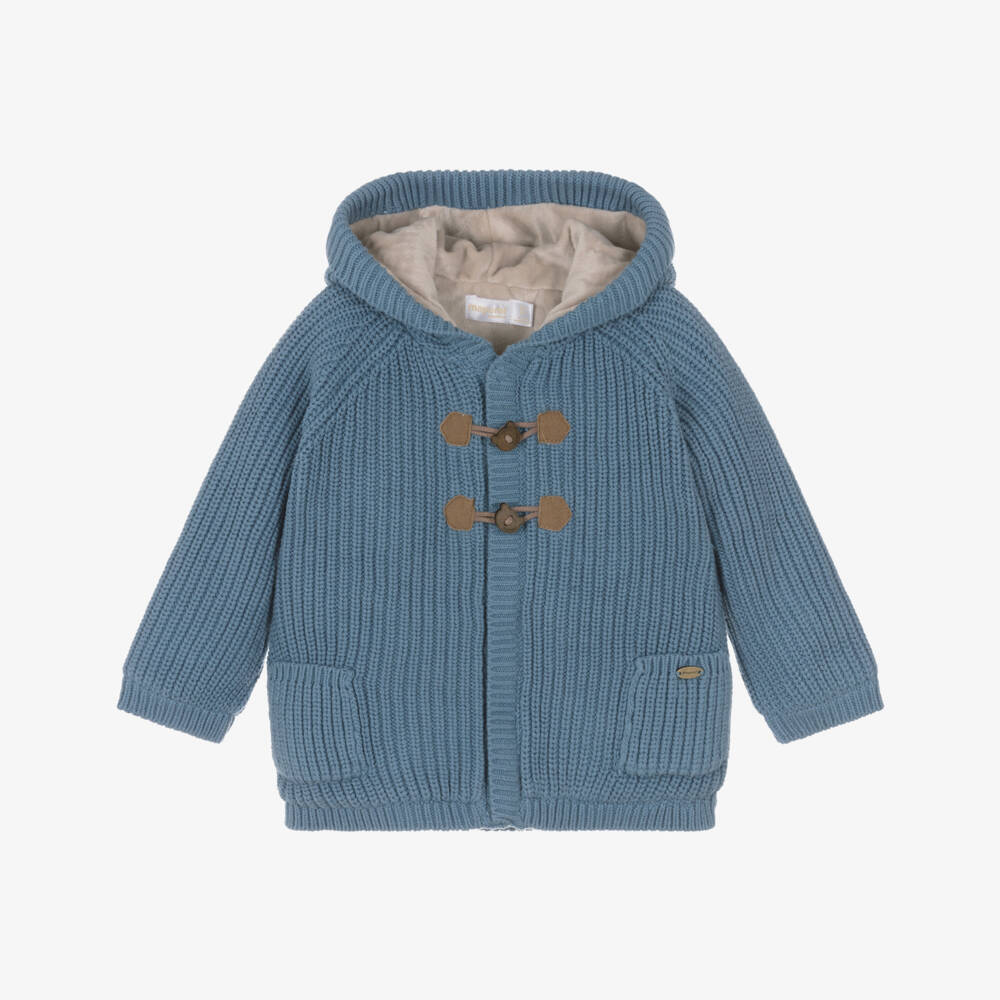 Mayoral Newborn-Blue Knitted Pram Coat with Teddy Toggles | Childrensalon Outlet