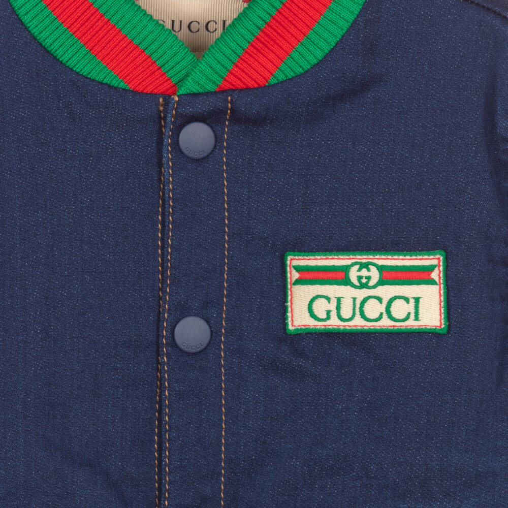 Gucci-Blue Logo Bomber Jacket | Childrensalon Outlet
