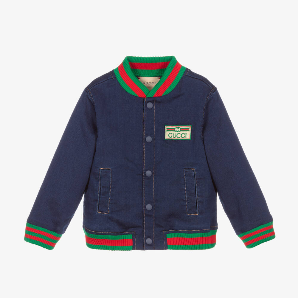 Gucci-Blue Logo Bomber Jacket | Childrensalon Outlet