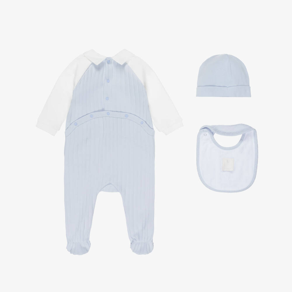 Givenchy-Blue Logo Print Cotton Babygrow Gift Set | Childrensalon Outlet