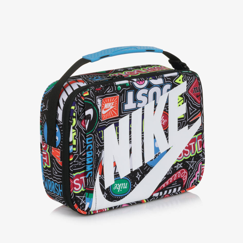 Nike-Blue Lunch Bag with Multi Coloured Doodle Print (26cm) | Childrensalon Outlet
