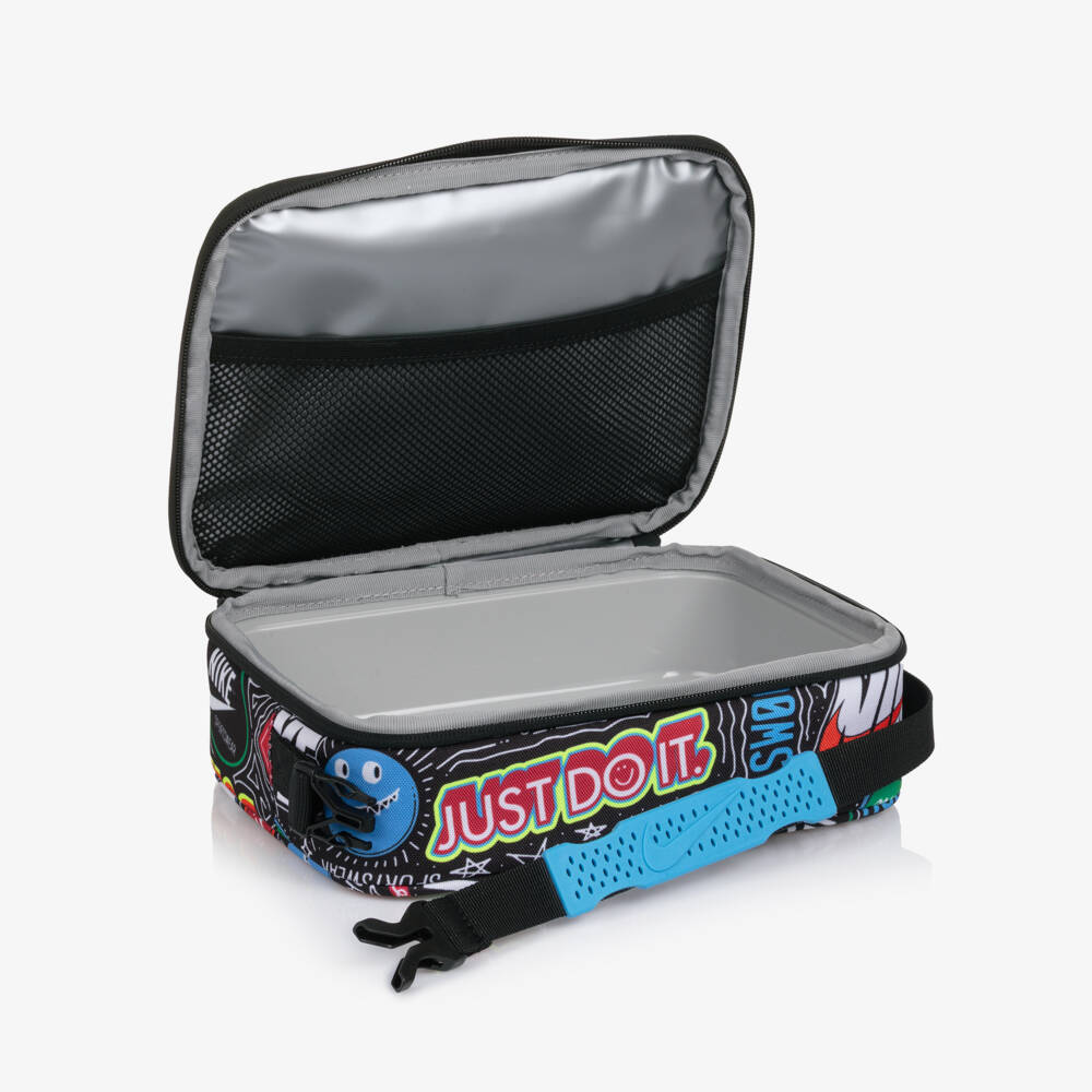 Nike-Blue Lunch Bag with Multi Coloured Doodle Print (26cm) | Childrensalon Outlet